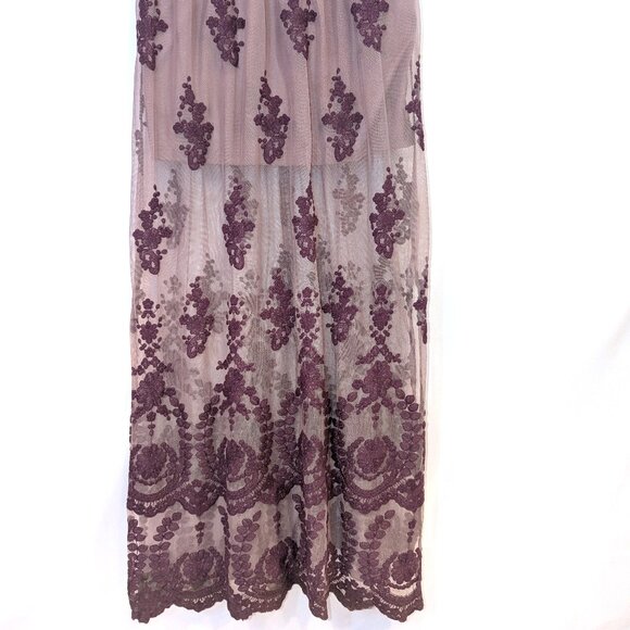 Altar’d State | Plum Purple Apololina Lace Mesh Overlay Maxi Dress | Size Small - Picture 11 of 16